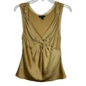 The Limited 100% Silk Gold Babydoll Cami Top S